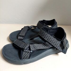 Sketchers Black Sandals Size 11 Relaxed 360 Fit‎ Memory Foam Adjustable Straps